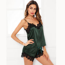 Load image into Gallery viewer, Satin Lacy Sleepwear with Short