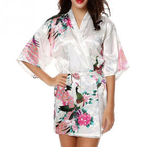 Kimono Printed Silk Sleepwear