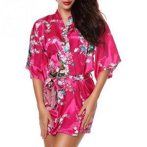 Kimono Printed Silk Sleepwear